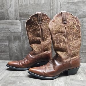 Ariat Heritage 15728 Women’s Brown Leather Pointed Toe Western Boots